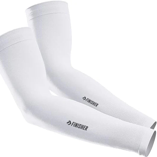 PAR DE MANGAS PARA RUNNING CON PROTECCION UV BLANCAS